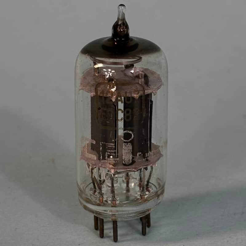 1960s Ates Marconi 12AU7 ECC82 Vintage Italy Long Plate O Getter Tube! T393 image 1
