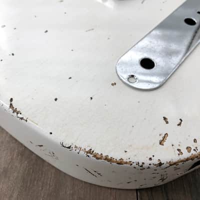 FRANCHIN Mars guitar body Relic Aged Olympic White 100% Nitro Lacquer Cracks SS Basswood Telecaster-Tele-T-Style Made in Italy - Stock piece #22320826 image 10