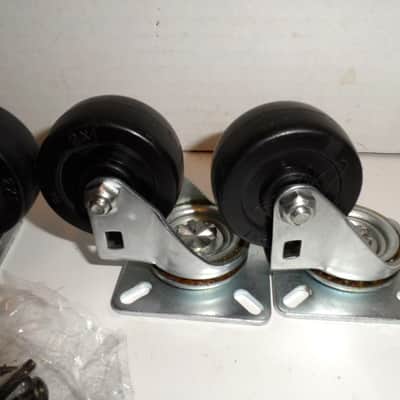 Set of 4 Crate 4x12 CAB Caster Casters Wheel Wheels Speaker Cabinet Amp Swivel Guitar Bass Road Case image 7