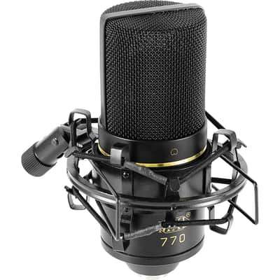 MXL 770 Multipurpose Cardioid Condenser Microphone (Black) Bundle with MXL HX9 Over-Ear Studio Pro Headphone image 2