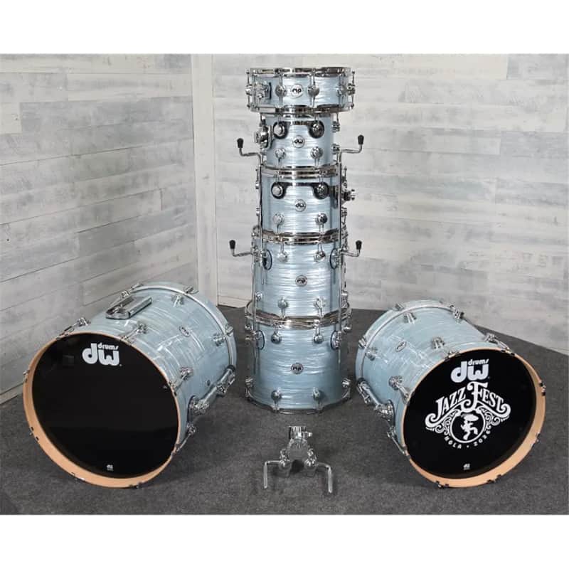 Used DW Collectors VLT 333 Maple 7pc Drum Set Pale Blue Oyster - Very Good image 1