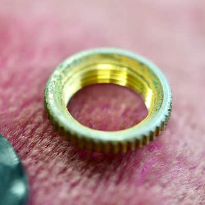 Vintage 1960's Gibson Les Paul Custom Black Beauty Gold Switch Nut Heavy Knurl image 2