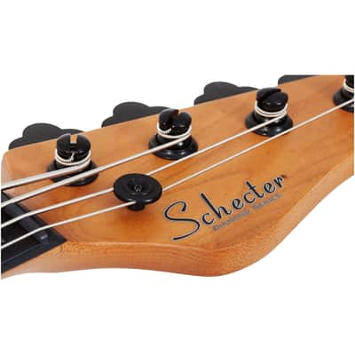 Schecter Model-T 4 Exotic Electric Bass, Black Limba image 6