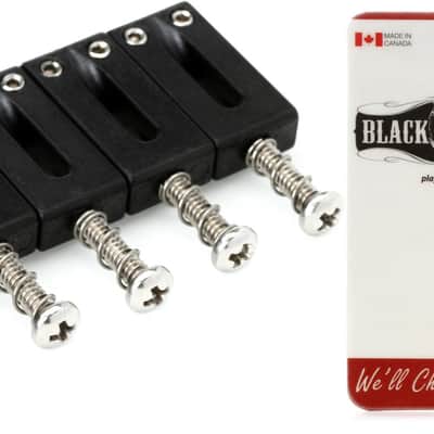 Graph Tech String Saver Originals for Strat & Tele - 2 1/16" spacing  Bundle with Graph Tech PT-6643-00 Black TUSQ XL 6-string Electric Guitar Nut - 43mm x 6mm image 1