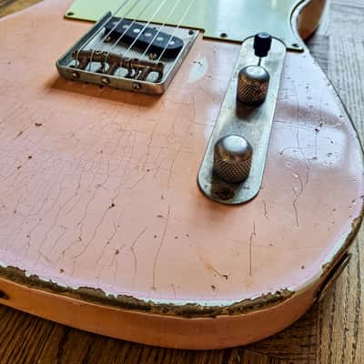 Fender Telecaster Shell Pink with 1966 Jazzmaster neck and red bobbin pickups image 9