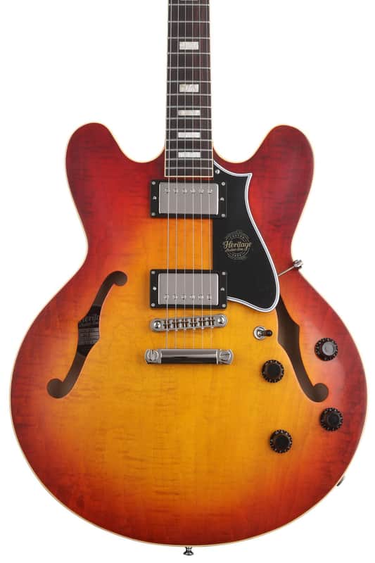 Heritage Custom Core H-535 Semi-hollowbody Electric Guitar - Dark Cherry Sunburst image 1