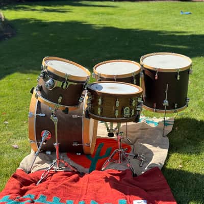 PDP PDCC2213TN Concept Classic Maple Series 13/16/18/22" with 14 inch snare - Walnut Stain with Natural Hoops image 3