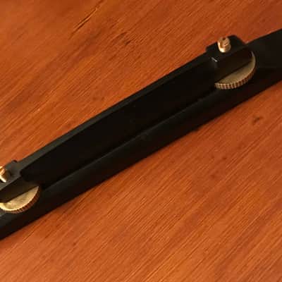 Archtop Bridge Ebony Black Gabon-Ebony-Archtop-Guitar-Bridge-W-Saddle-Gold-Plated-Hardware image 4