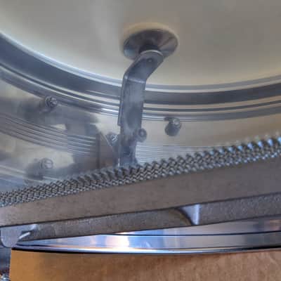 Rogers "5-Line" Dyna-Sonic 5x14" Brass Snare Drum with "Beavertail" Lugs 1967 - 1974 - Chrome image 9