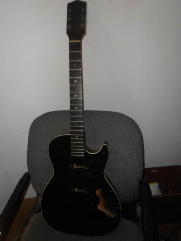 1960 Silvertone 1420 Stratotone Guitar project Black image 1