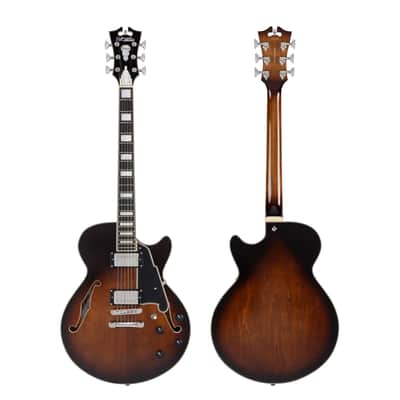 D'Angelico DAPSSBRBNS Premier SS- Brown Burst image 4