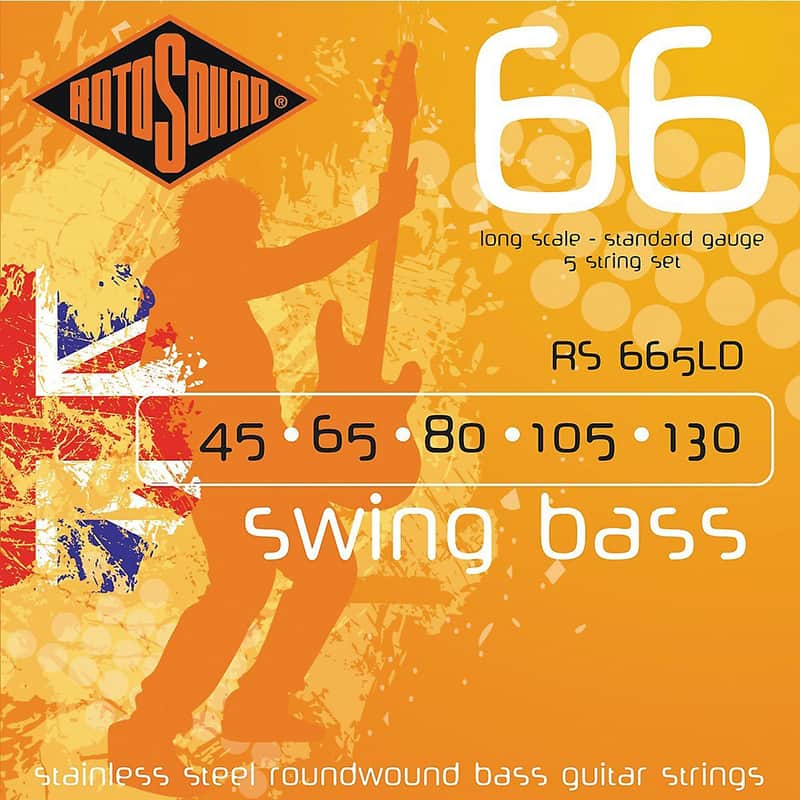 Rotosound RS665LD Swing Bass 66 Steel 5-String Electric Bass Strings - Standard (45 - 130) image 2