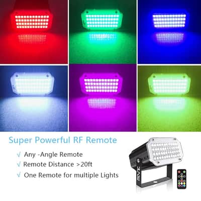 Halloween Strobe Light With Remote, Sound Activated Mini Led Strobe Lights, Super Bright 48 Rgb Led, Remote Control Flash Stage Lighting, Best For Dj Home Party Show Club Disco Dance (2-Pack) image 2
