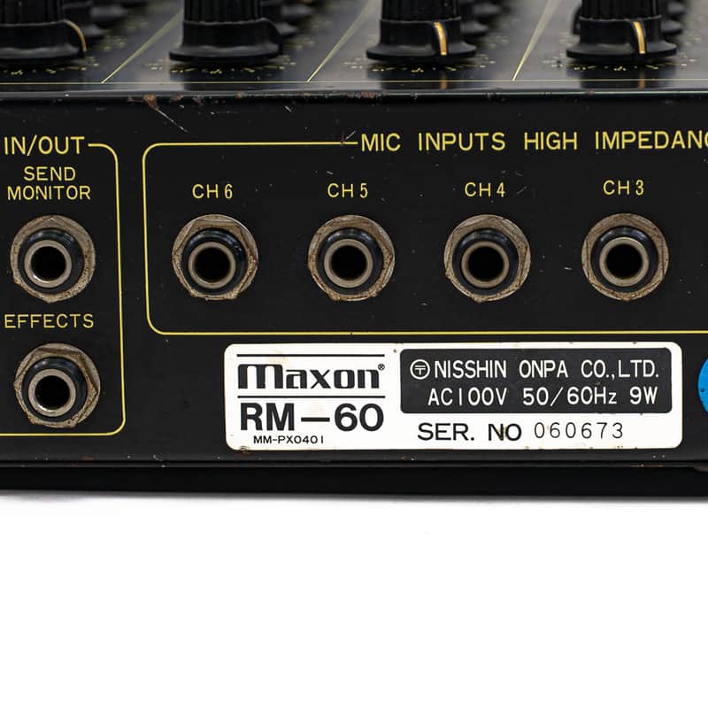 Vintage Maxon RM-60 MIJ 6-Channel Mixer w/ Analog Meters, 2-Band