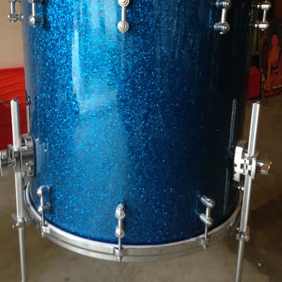 Last Price Drop - Gretsch New Classic Maple 18X18 Floor Tom Drum - Ocean Blue Sparkle image 3