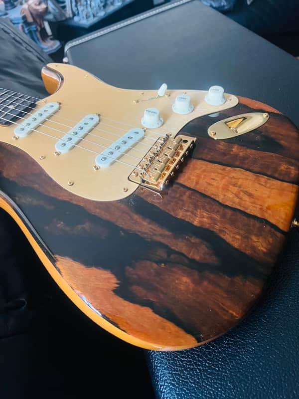 Mint Fender Custom Shop Artisan Pale Moon Ebony Strat Roasted AAA Birdseye Neck Ebony Board image 1
