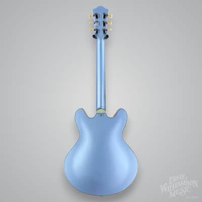 Eastman T64 Trapeze Hollowbody Electric Guitar - Iced Blue Metallic image 5
