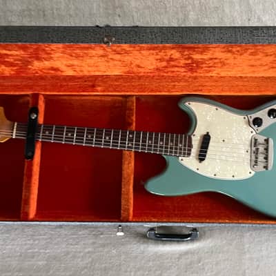 1966 USA Fender Musicmaster II Daphne Blue ES Stamped + OHSC Silver Case Beauty image 1