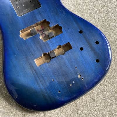 Transparent Blue DIY Project 5/6 String Bass Basswood Body image 4