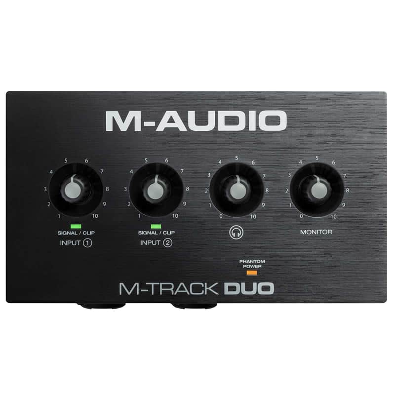 M-Audio M-TRACK DUO 2-Ch USB Audio Recording Interface w Preamp & Phantom Power image 1