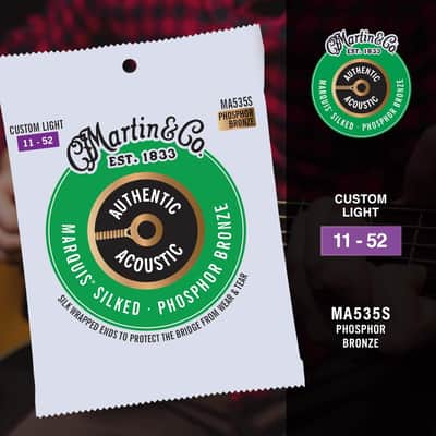 Martin Authentic Acoustic® Marquis® Silked Guitar Strings – Phosphor Bronze, Custom Light Gauge | Warm, Balanced Tone with Bridge Protection | Silk-Wrapped Ball Ends image 4