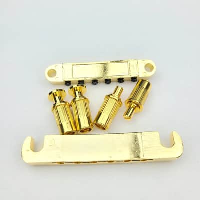 Wilkinson WOGT1 & WOGB2 Tune-O-Matic Bridge for LP Guitar (Bridge & Tailpiece) - Gold (Fast Free US Shipping!) image 6