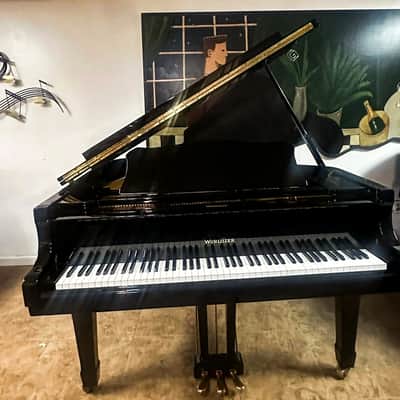 Wurlitzer Baby Grand Piano 5'2" Glossy Black Beautiful Tone image 3