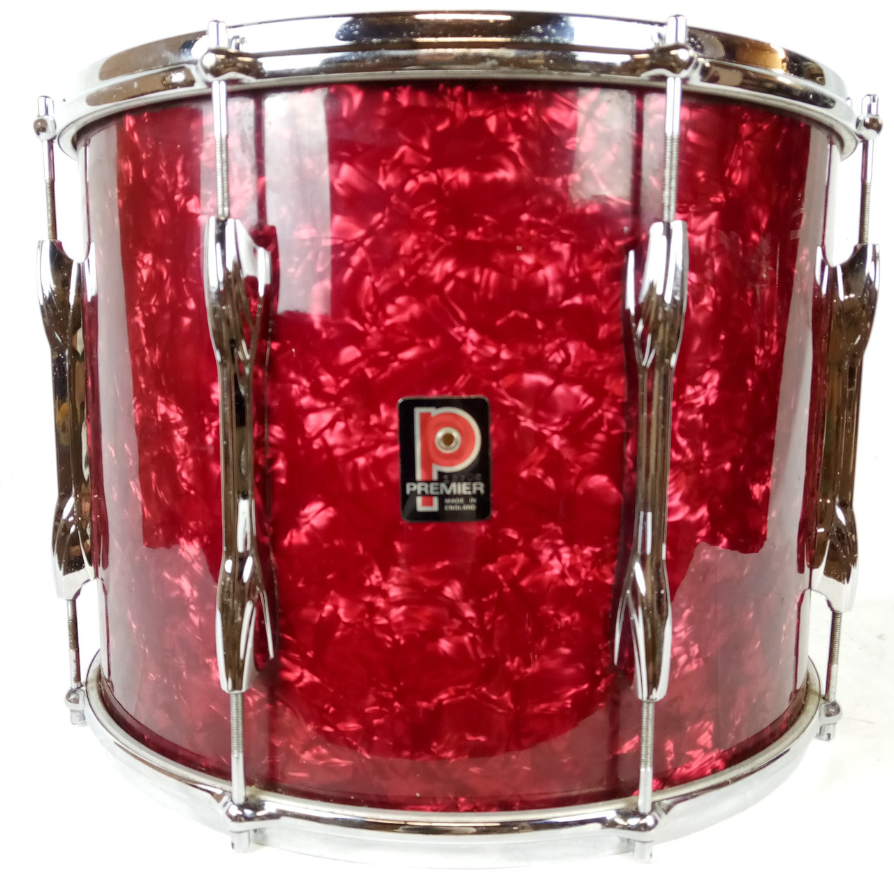 Premier 12x16" Red Marine Pearl Marching Tenor/Floor Tom Drum 3Ply Birch Vintage — main photograph
