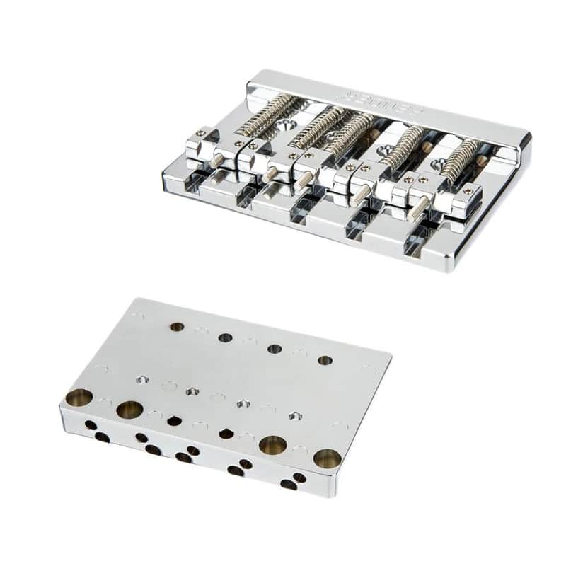 Fender HiMass 5-String Bass Narrow Bridge Assembly Brass Saddles Chrome 0994410000 image 1