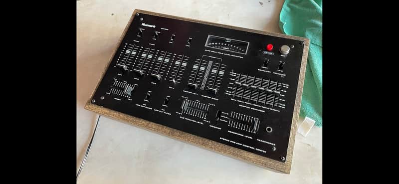 Numark DM-1650 Tabletop Analog DJ Mixer with Wood Case Late 80’s - Black and Stained Wood image 1