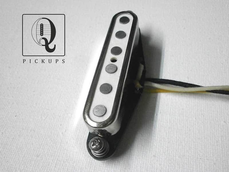Coil Tap White Top A4 Open Cover Telecaster Neck Pickup Hand Wound Tele by Q pickups image 1