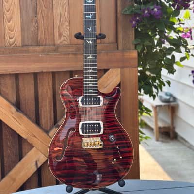 PRS Private Stock Simon McBride Single Cut Trem-Semi Hollow w F Hole 2017 - FireRed CurlyMaple image 2