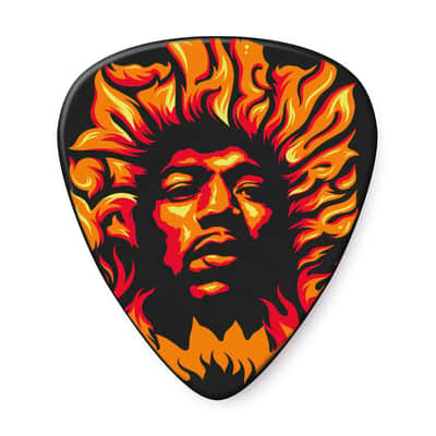 Dunlop JHP14HV Jimi Hendrix '69 Psych Series Voodoo Fire Celluloid Heavy Guitar Picks (6-Pack)