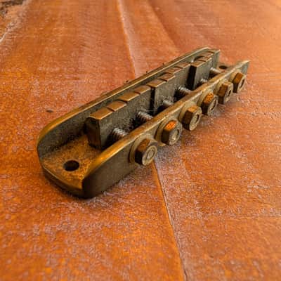 Stars Guitars Alembic Tune-O-Matic Guitar Bridge BRANDED 1970s Brass image 5