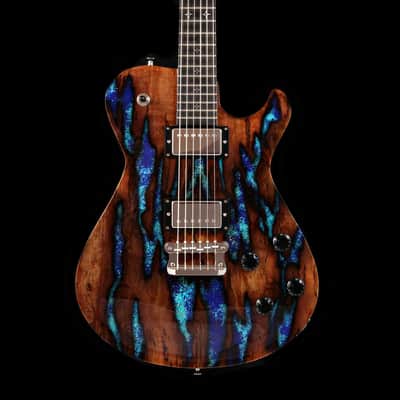 Knaggs Kenai T2 Spalted Maple/Lapis Stone Singlecut Natural-Blue image 1