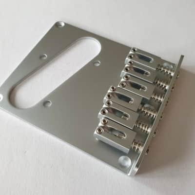 Satin Chrome Guitar Telecaster Tele Style Ashtray Fixed Bridge image 1