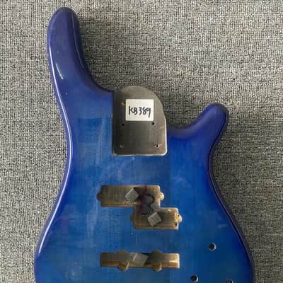 Clear Blue Basswood 4 String Bass Body image 2