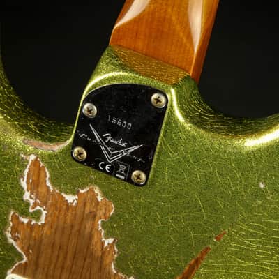 2023 - Fender Custom Shop Eddie's Guitars Exclusive Dealer Select Roasted 1963 Stratocaster Heavy Relic - Chartreuse Sparkle #XN15600 image 11