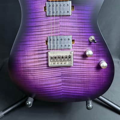 Schecter C-1 Standard Plus Electric Guitar Transparent Purple Burst Finish image 2