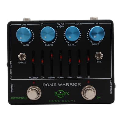 Fanmuzk Rome Warrior Bass Preamp Pedal 6-Band Graphic EQ With Headphone Out And Aux-In