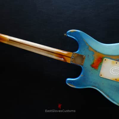 Fender Stratocaster Daphne Blue/Pelham Blue Tex-Mex Made in USA Medium Relic Aged RARE image 11
