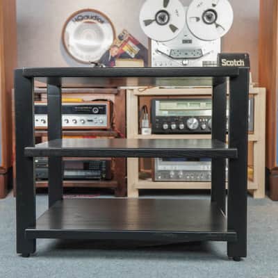 Black Audio Rack – Solid Wood 3-Tier Hi-Fi Rack – 5-Year Warranty image 2