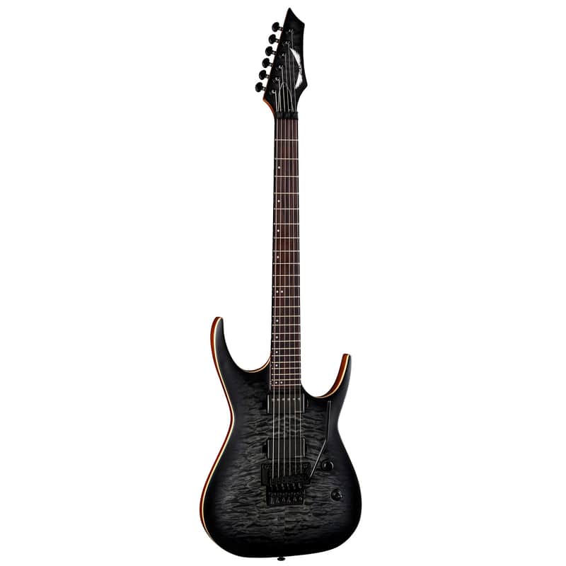 Dean Exile Select Floyd Neck-Thru Archtop, Satin Black Burst, EXILE SEL F NT QM SBB image 1