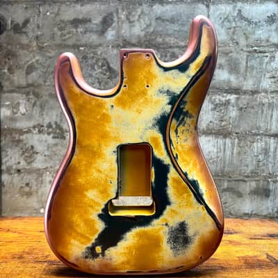 Warmtone CG HSH Strat Style Guitar Body Relic "Stormy Sky” Nitro 4.3lbs image 2