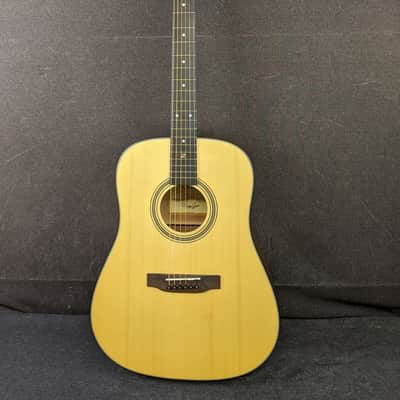 Zager ZAD50 Dreadnought Acoustic Guitar Natural Satin Finish w/ Hardshell Case image 2