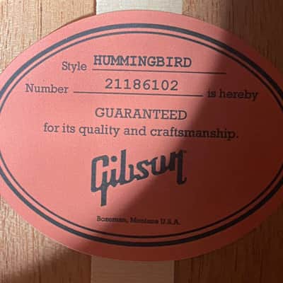 NEW ! Gibson Hummingbird Original - Antique Natural 4.7 lbs - Acoustic Electric - Authorized Dealer - G07083 image 4