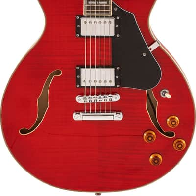 Washburn SH35 Semi-Hollow Electric Guitar, Rosewood Fingerboard, Trans Red image 2