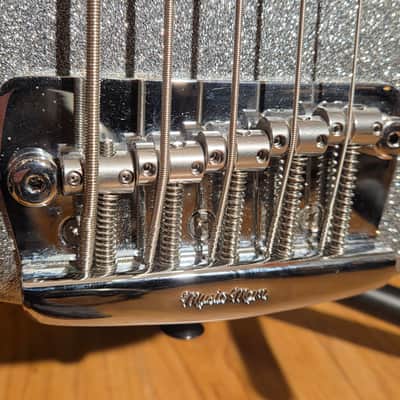 SPARKLE Ernie Ball Music Man StingRay 5 HH Maple Fretboard Silver Sparkle w/ OHSC image 8