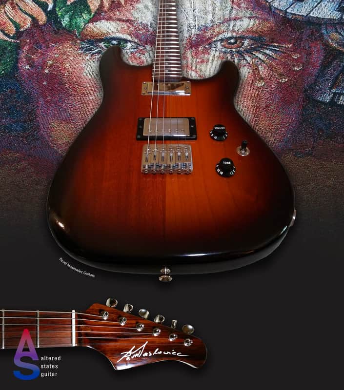 Custom Guitar AS 3D 100 Pavel made 2019 Burst 2019 Tobacco Burst with Altered States Body/Bridge image 1