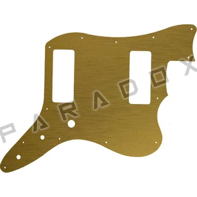 Custom Pickguard For 2023 - 2025 Harley Benton JA-Baritone - Simulated Brushed Gold/Black .090" image 1
